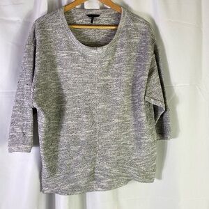 Women’s grey heather sweater,‎ 3/4 sleeve, scoop neck.